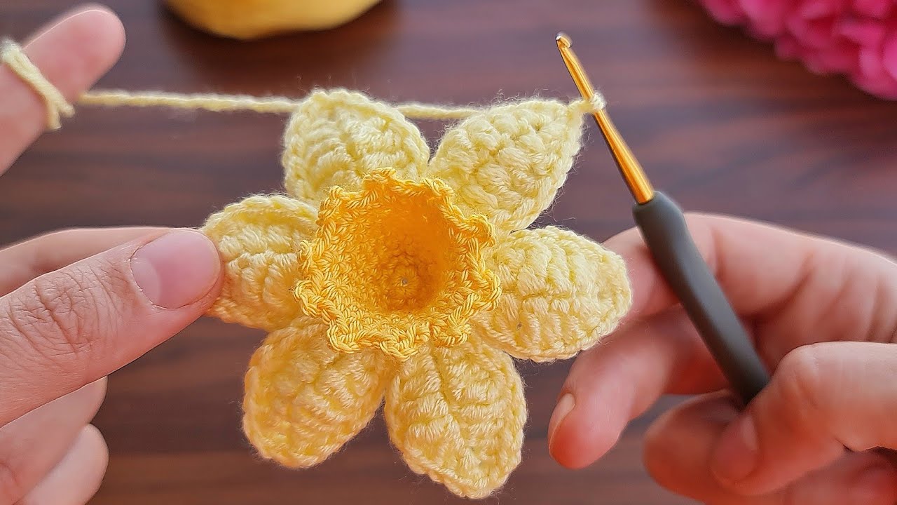 Super Easy Crochet Knitting Flower Model. Very Easy Very Flashy Crochet Knitting Pattern Making