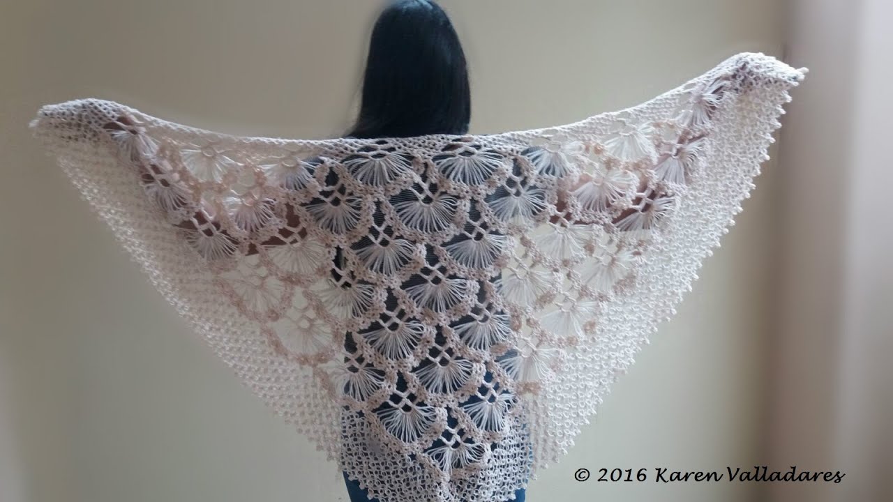 COMO TEJER CHAL , BUFANDA, PONCHO DE ABANICOS TEJIDO A CROCHET PARTE 3 – EXPLICACION ADICIONAL