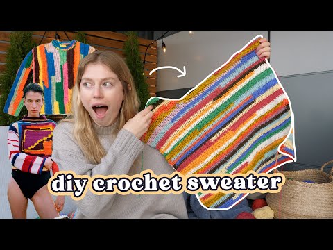 i made a scrap yarn crochet sweater.. (it’s perfect)
