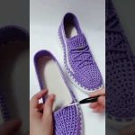 NICE IDEA😍 Very beautiful and easy Sneaker crochet knitting #738