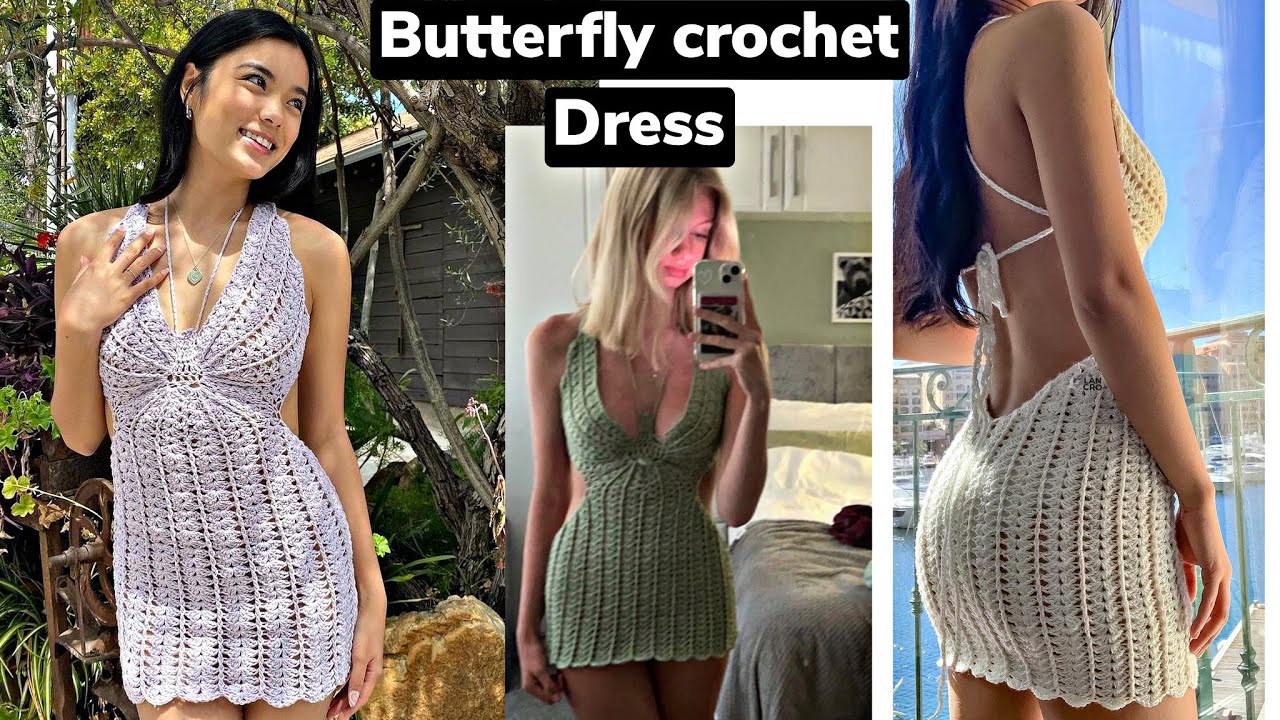 Crochet butterfly dress tutorial / crochet dress tutorial / croc
