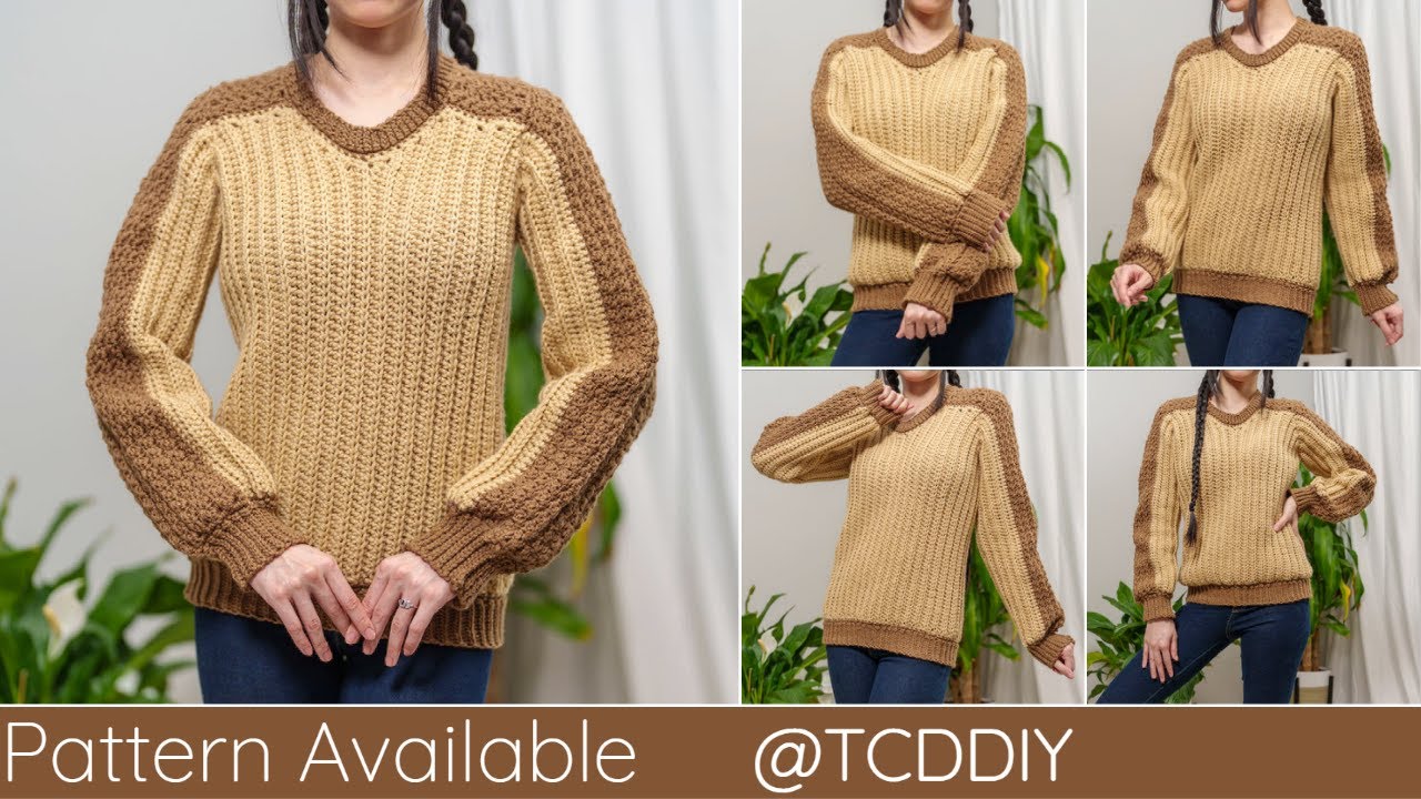 How to Crochet a Comfy V Neck Sweater | Pattern & Tutorial DIY How to Crochet a Comfy V Neck Sweater | Pattern & Tutorial DIY