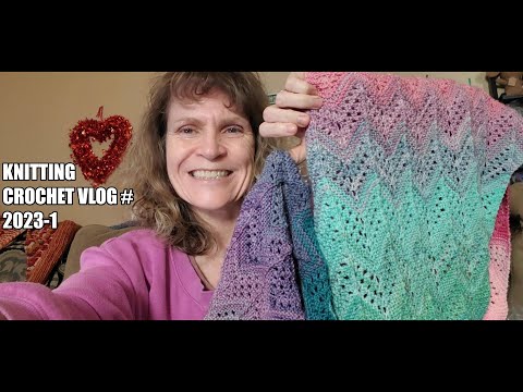 Knitting Crochet Vlog #2023-1: Finished, WIPs, & Future projects; stash reduction, and YARN