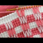 Wonderful 💯‼️Two-color Tunisian crochet model that looks like wow knitting #crochet #knitting