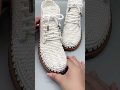 NICE IDEA😍 Very beautiful and easy Sneaker crochet knitting #1156