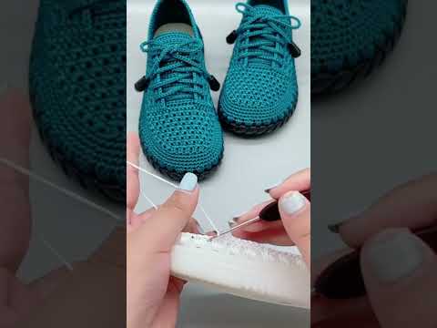 NICE IDEA😍 Very beautiful and easy Sneaker crochet knitting #1152