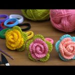 ✨Incredible✨Hairband/Very easy crochet tunisian/Knitting rose headband