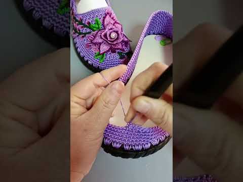 NICE IDEA😍 Very beautiful and easy Sneaker crochet knitting #1062