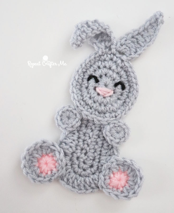 Crochet Bunny Rabbit Applique – Repeat Crafter Me Crochet Bunny Rabbit Applique – Repeat Crafter Me