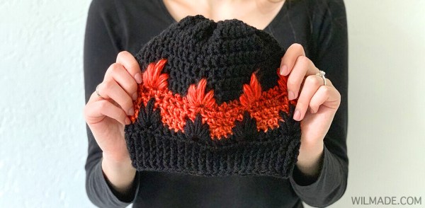Fire Flame Crochet Hat 