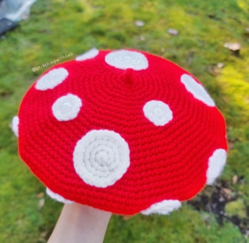 Toadstool Mushroom Crochet Beret