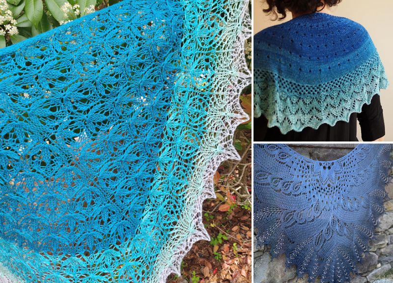 Knitted Shawls with Lacy Edgings – Free Patterns