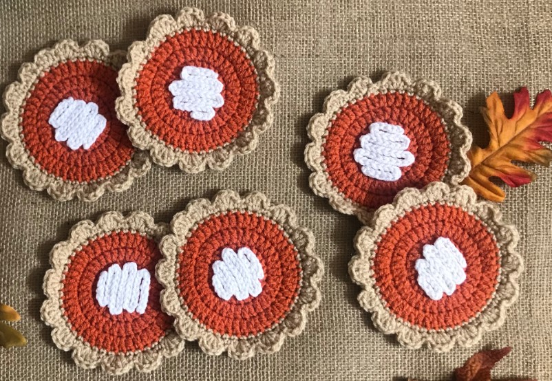 Pumpkin Pie Crochet Coaster