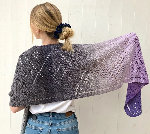 Wrapped in Diamonds Crochet Shawl