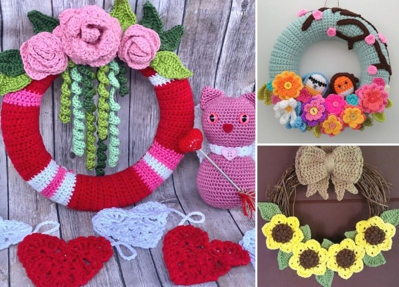 Beautiful Sunflower Crochet Wreaths – Pattern Center