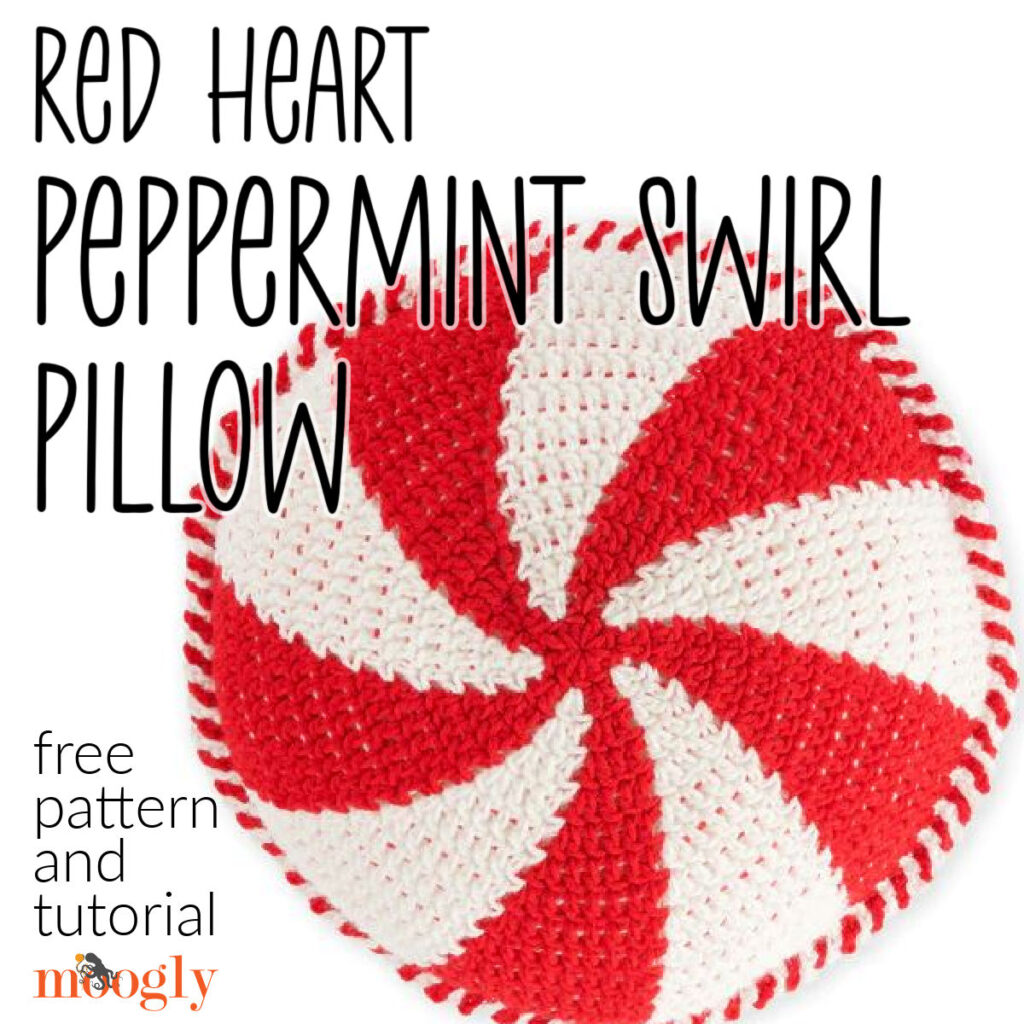 Peppermint Swirl Pillow Free Crochet Pattern and Tutorial