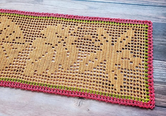 Crochet Fall Leaves Table Runner