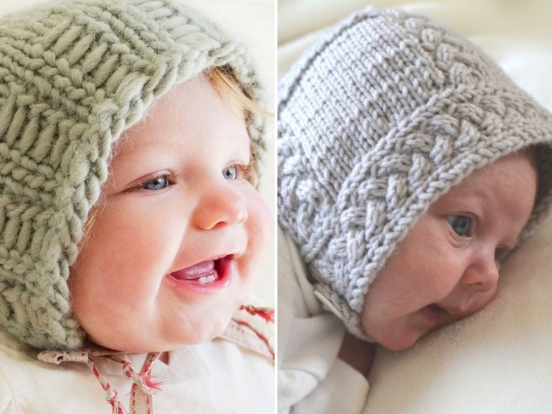 Adorable Knitted Baby Bonnets Adorable Knitted Baby Bonnets