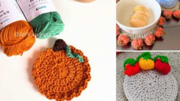 Crochet Pumpkin Coasters –