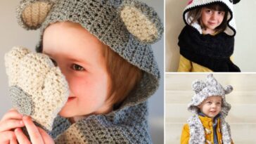 Hooded Crochet Hoode Scarves for Kids