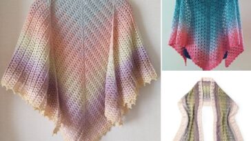 Delicate Feminine Crochet Shells Shawls