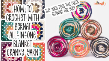 How to Crochet with Bernat All-In-One Blanket Granny Yarn