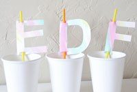 Watercolor Monogram Straw Toppers DIY Guide for Parties