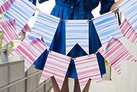 Hand-Painted Watercolor Stripe Bunting Tutorial for Home Decor