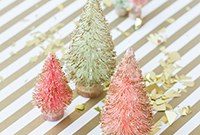 DIY Gold-Dipped Bottle Brush Christmas Trees: Step-by-Step Guide