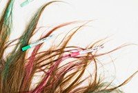 Party Hair Ideas for Brunettes: Hair Chalk Tips + Fishtail Top Knot