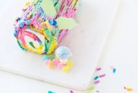 Marble Tie-Dye Yule Log Cake Recipe for Festive Holidays