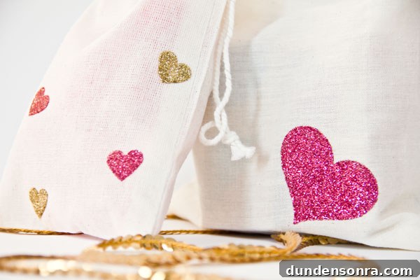 Make DIY Glitter Heart Tote Bags: Step-by-Step Guide 11 Freezer Paper Stencil Glitter Hearts