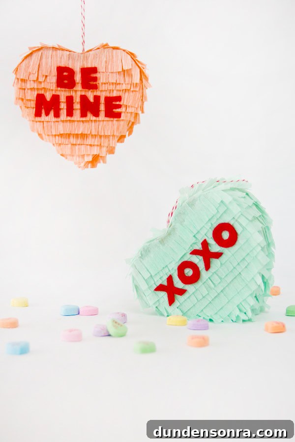 DIY Conversation Heart Pinatas