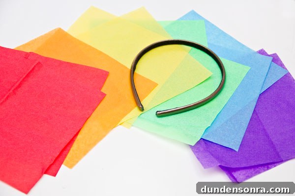 DIY Rainbow Fascinator Supplies