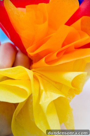 DIY Tissue Paper Rainbow Party Hat