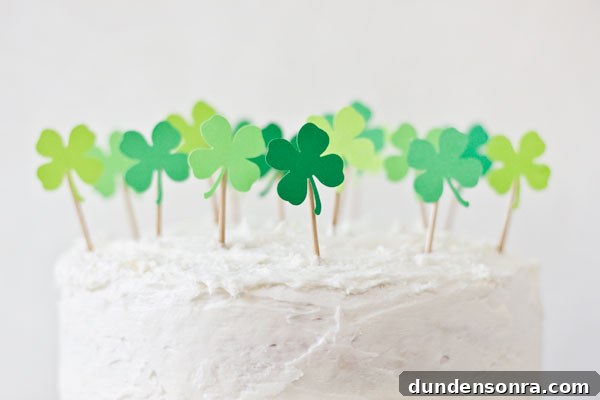 DIY Shamrock Cake Toppers