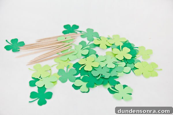 DIY Four Leaf Clover Cake Toppers