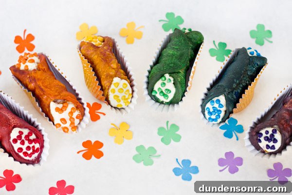 Colorful Rainbow Cannoli Recipe for Festive Desserts 4 Rainbow Colored Cannoli