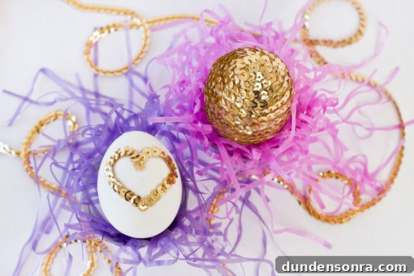 DIY Sequin Easter Eggs: Step-by-Step Guide to Sparkling Decor 11 DIY Sequin Heart Eggs for Easter