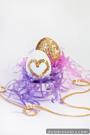 DIY Sequin Easter Eggs: Step-by-Step Guide to Sparkling Decor 10 Sequin Heart Easter Eggs DIY