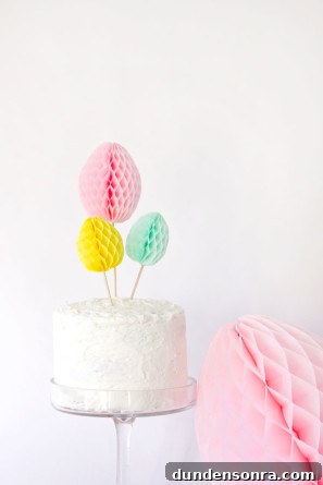 DIY Honeycomb Egg Cake Toppers