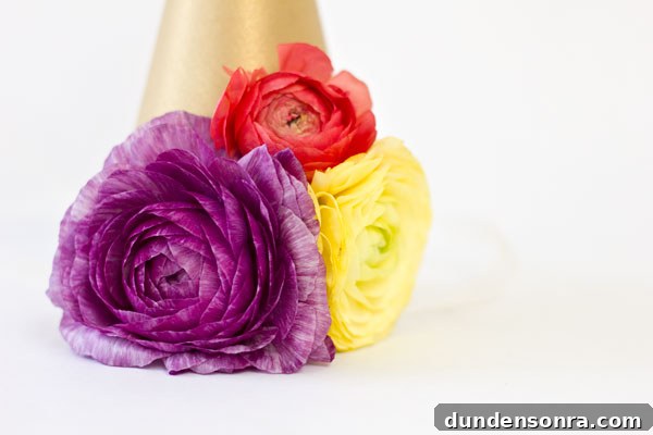 Ranunculus Party Hats DIY