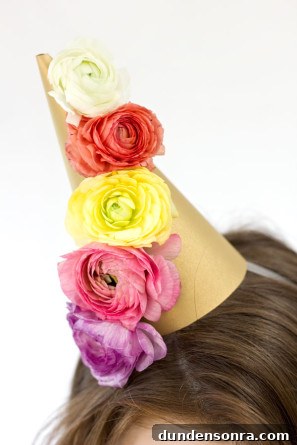 DIY Fresh Flower Party Hat