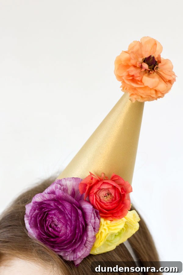 DIY Fresh Flower Party Hats