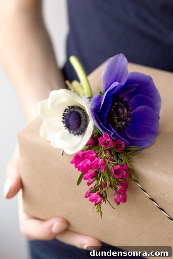 DIY Fresh Flower Gift Packaging