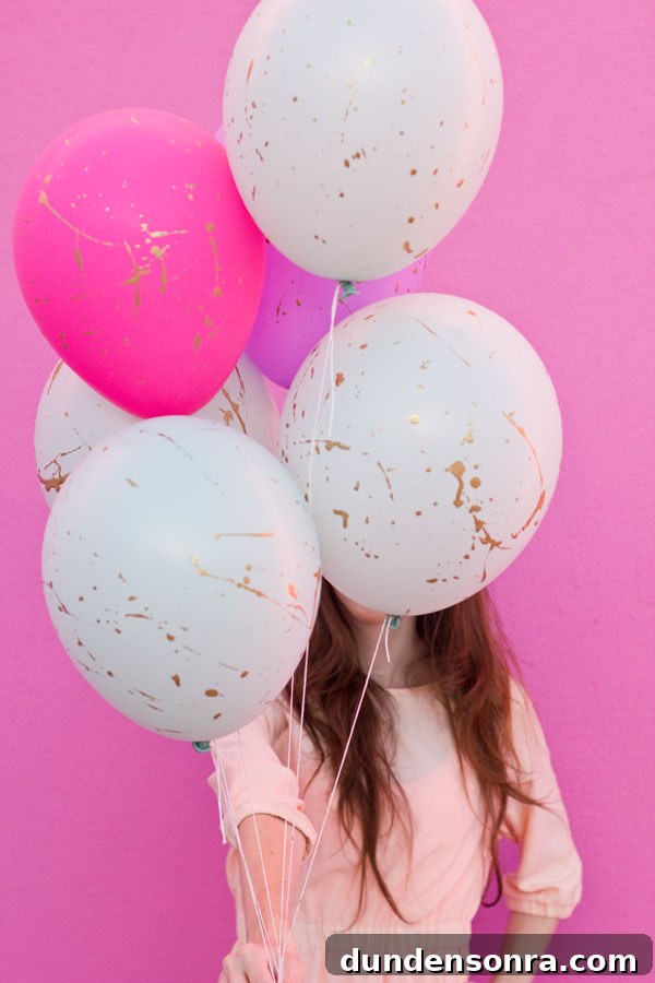 DIY Gold Splatter Paint Balloons