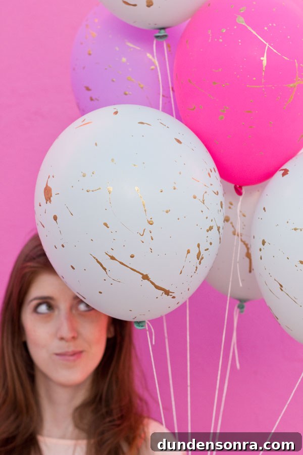 DIY Gold Splatter Balloons