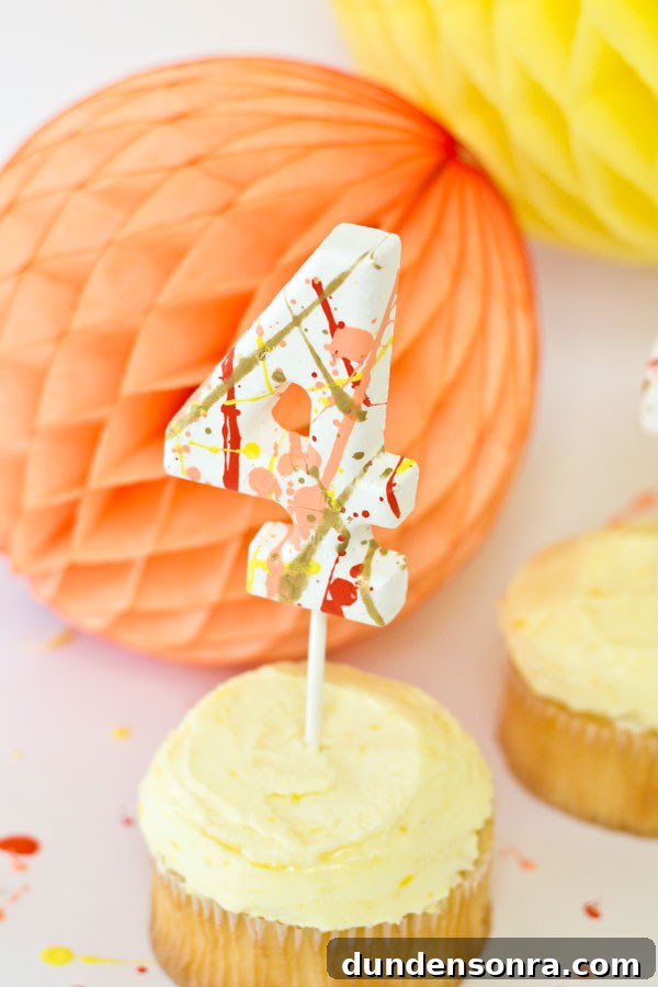 DIY Splatter Paint Cake Toppers for Your Next Celebration 3 DIY Splatter Paint Cake Toppers3