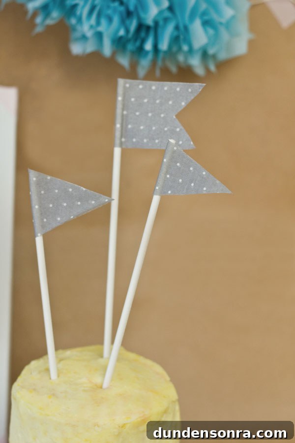 DIY Paper Napkin Cake Toppers