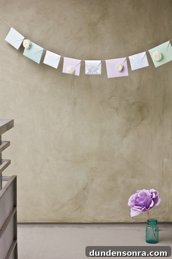 DIY Fresh Flower Envelope Garland
